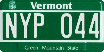 VT license plate NYP044