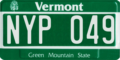 VT license plate NYP049