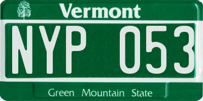 VT license plate NYP053