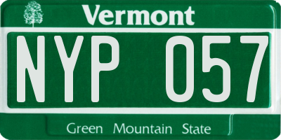 VT license plate NYP057