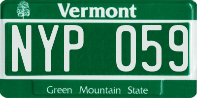 VT license plate NYP059