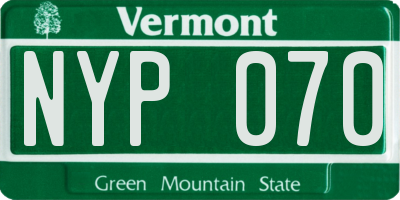 VT license plate NYP070