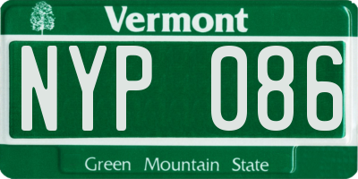VT license plate NYP086