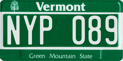 VT license plate NYP089