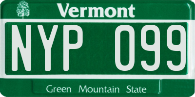 VT license plate NYP099