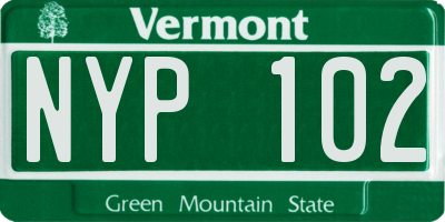 VT license plate NYP102