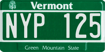 VT license plate NYP125