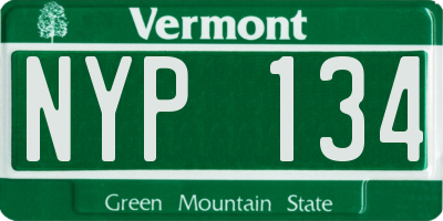 VT license plate NYP134
