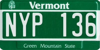 VT license plate NYP136