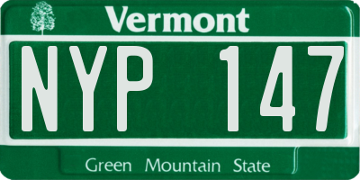 VT license plate NYP147