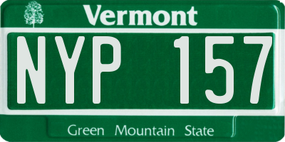 VT license plate NYP157