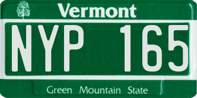 VT license plate NYP165