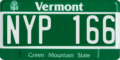VT license plate NYP166