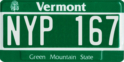 VT license plate NYP167