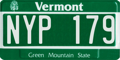 VT license plate NYP179