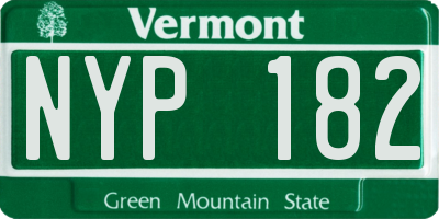 VT license plate NYP182