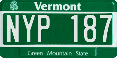 VT license plate NYP187