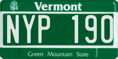 VT license plate NYP190