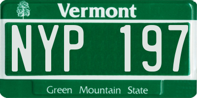 VT license plate NYP197