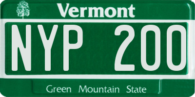 VT license plate NYP200