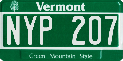 VT license plate NYP207