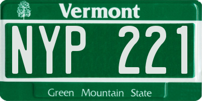 VT license plate NYP221