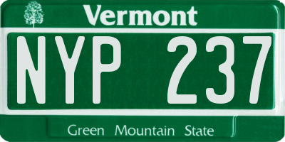 VT license plate NYP237