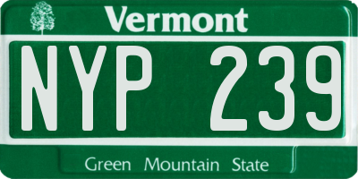 VT license plate NYP239