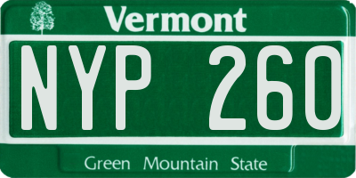 VT license plate NYP260