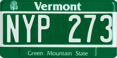 VT license plate NYP273