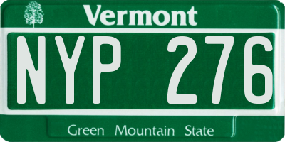 VT license plate NYP276
