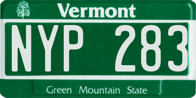 VT license plate NYP283