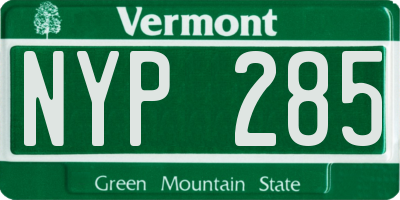 VT license plate NYP285