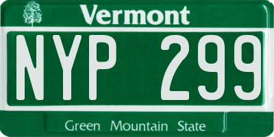 VT license plate NYP299