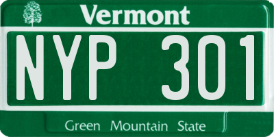 VT license plate NYP301