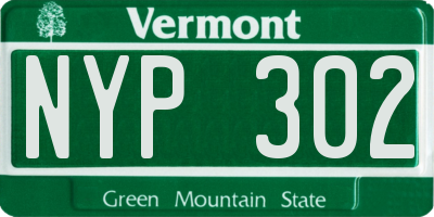 VT license plate NYP302