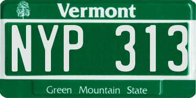 VT license plate NYP313