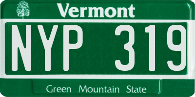 VT license plate NYP319