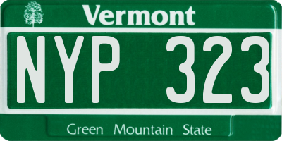 VT license plate NYP323