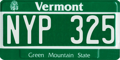 VT license plate NYP325