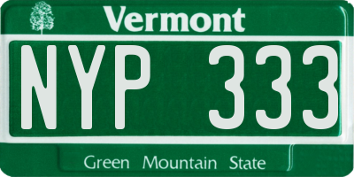 VT license plate NYP333