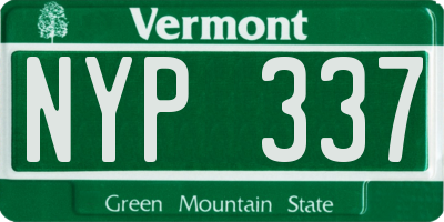VT license plate NYP337