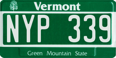 VT license plate NYP339