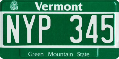 VT license plate NYP345