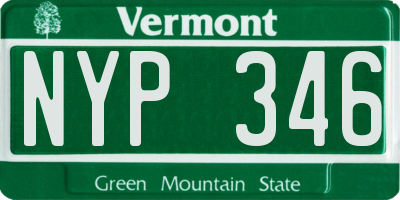 VT license plate NYP346