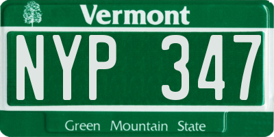 VT license plate NYP347