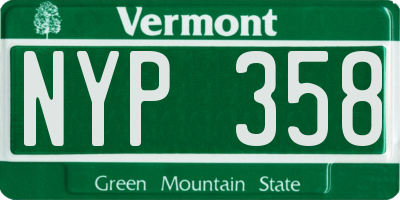 VT license plate NYP358
