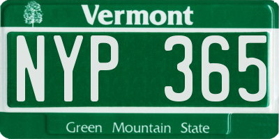 VT license plate NYP365