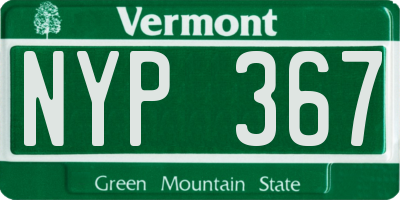 VT license plate NYP367
