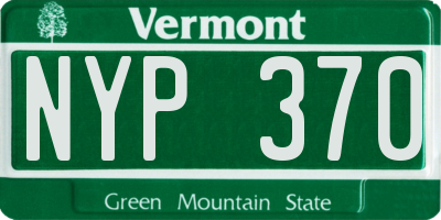 VT license plate NYP370